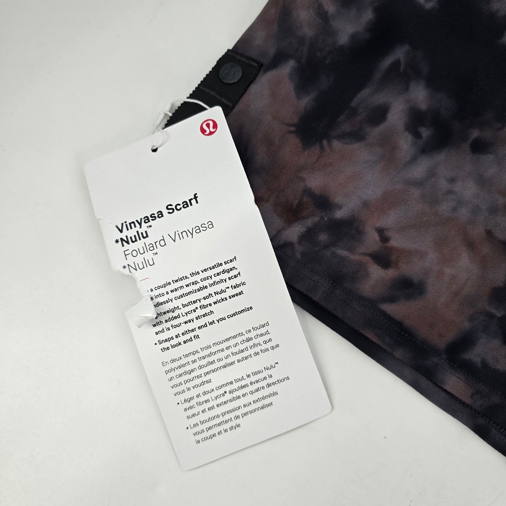 Lululemon Vinyasa Scarf Nulu Tie Dye Smoky Rose Black Convertible Wrap NWT - Picture 3 of 7
